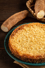 Delicious cassava cake on the table.