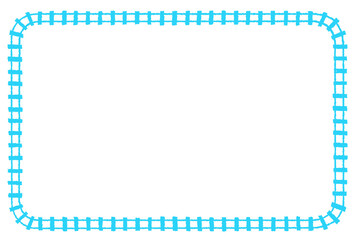 シンプルな線路のフレームイラスト