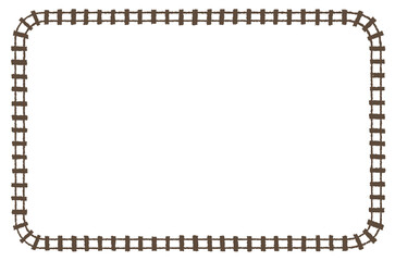 シンプルな線路のフレームイラスト