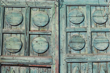 Wooden door of an old building
