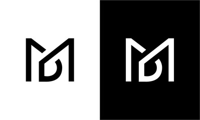 letter md minimalist logo