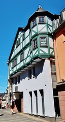 Haus mit Fachwerkgeschoss und Erker, Marburg