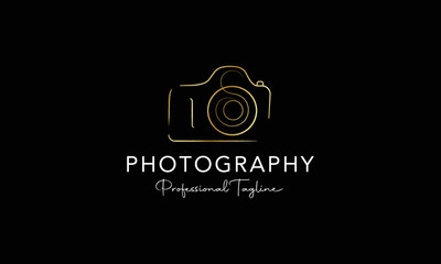 Hand-drawn camera photography logo 