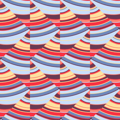 Obraz premium Wave mosaic seamless patern. Decorative lines wallpaper. Hand drawn linear geometric endless ornament.