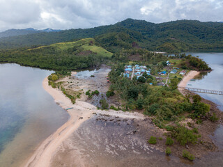 Fototapeta na wymiar Exotic Island in Nuspairo Village, Cendrawasih Bay National Area
