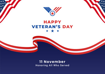 Happy Veterans Day Background Vector Illustration