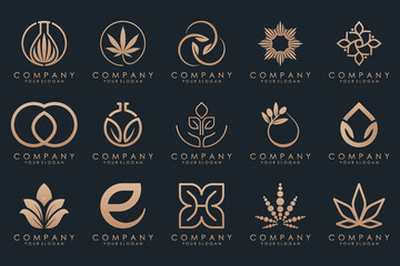 creative leaf logo design icon set.