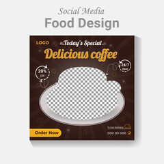 Social Media post food design template and vector editable poster layout. food flyer for restaurant and fast food.