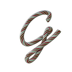 Glossy candy Christmas text typeface G