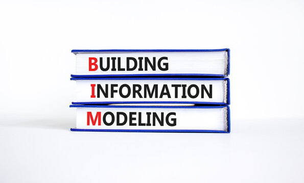 BIM building information modeling symbol. Concept words BIM building information modeling on books on beautiful white background. Business BIM building information modeling concept. Copy space