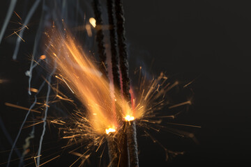 Obraz premium fire and firework sparks