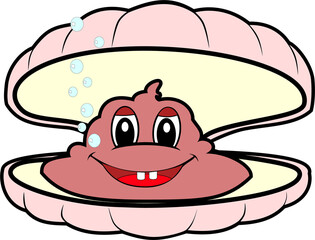Cute cartoon clam PNG transparent background