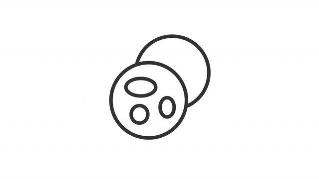 Animated cookies linear icon. Browser cookie. Collect and store information. Website experience. Seamless loop HD video with alpha channel on transparent background. Outline motion graphic animation