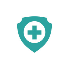 Obraz premium shield healthcare cross icon vector template