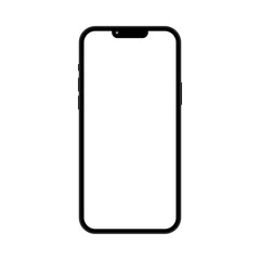 A transparent cellphone, an isolated device, new technology, a simple illustration for websites and contents on white background, flat style art