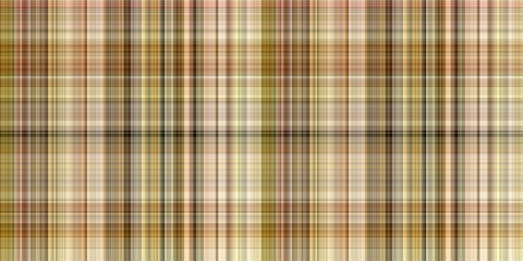 Woodland brown tartan seamless border textile. Tonal autumnal forest plaid with organic texture. banner of orange stripe for rough washi tape.