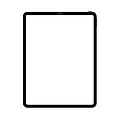 A transparent tablet, an isolated device, new technology, a simple illustration for websites and contents on white background, flat style art