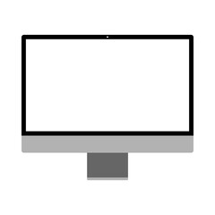 A transparent computer, an isolated device, new technology, a simple illustration for websites and contents on white background, flat style art