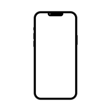 A transparent cellphone, an isolated device, new technology, a simple illustration for websites and contents on white background, flat style art