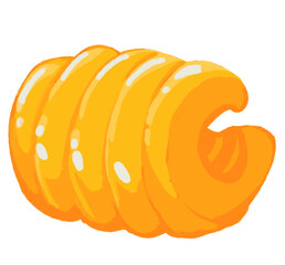 Yellow creamy butter roll margarine drawing illustration breakfast
