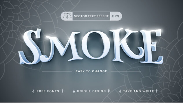 Smoke - Editable Text Effect, Font Style