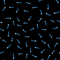 Line Toothbrush icon isolated seamless pattern on black background. Vector