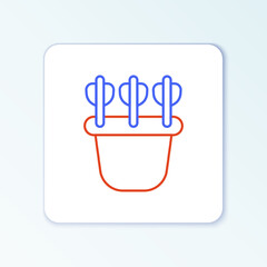 Line Quiver with arrows icon isolated on white background. Colorful outline concept. Vector