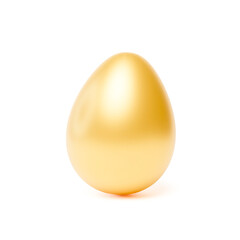 Golden Easter egg isolated on white background. Happy Easter celebration concept. Symbol of success 3D Render.