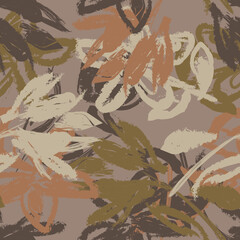 Floral Brush strokes Seamless Pattern Design