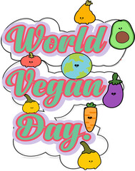 set of cartoon fruit vegetable.  fruit vegetable vector World Vegetarian Day cartoon character illustration doodle design.
