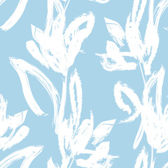 Floral Brush strokes Seamless Pattern Design