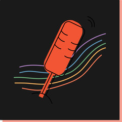 microphone icon on black background