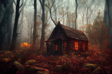 Spooky house or witch hut