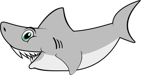 Cartoon shark PNG transparent background
