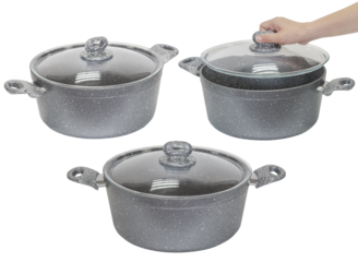 Cooking pot, with a glass lid. Isolated from the background