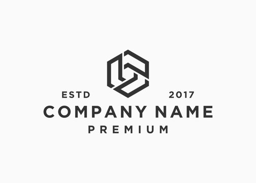 letter ccc hexagon logo design vector illustration template