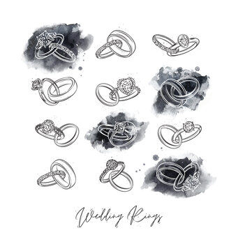 Wedding Rings Sketch Stock Clipart | Royalty-Free | FreeImages