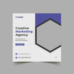 Digital marketing and business conference social media post, banner design template