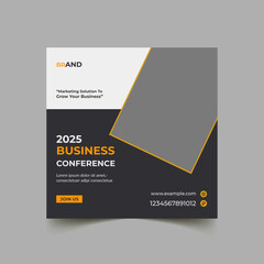 Digital marketing and business conference social media post, banner design template