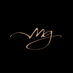 Initial letter MG monogram logo template design - obrazy, fototapety, plakaty