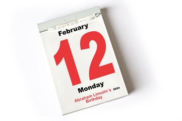 12. February 2024 Abraham Lincoln`s Birthday
