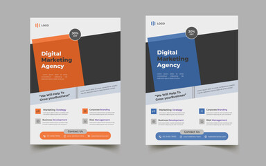 Digital marketing agency flyer design template