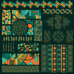 Abstract green design elements set
