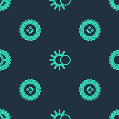 Set line Eclipse of the sun, Sun and on seamless pattern. Vector