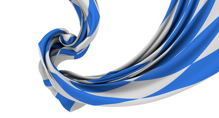 Oktoberfest background frame with bavarian white blue fabric, isolated on white. October festival