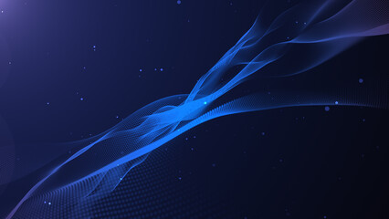 Abstract loopable blue and violet wavy motion background. Concept of futuristic animation.	
