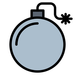 bomb filled outline icon style
