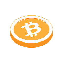 Simple illustration of bitcoin coin Concept of internet cryptocurrency