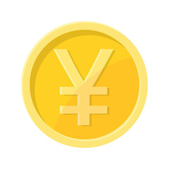 Simple illustration of Chinese yuan, yen coin Concept of internet currency
