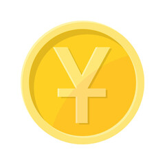 Obraz premium Simple illustration of Chinese yuan, yen symbol, coin Concept of internet currency